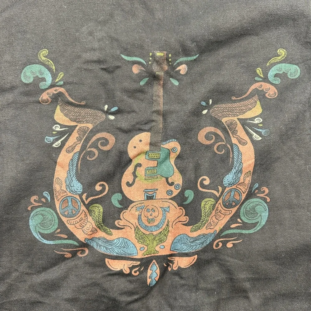 True Religion Hoodie Mens 5XL Black Pullover Big T Buddha Graphic Contrast